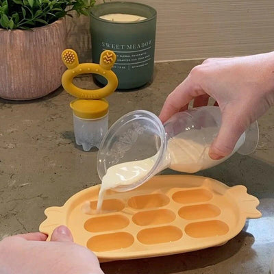 Bandeja de Silicone Para Congelar Alimento Infantil Haakaa Blush - Perfeita para Congelar Leite Materno